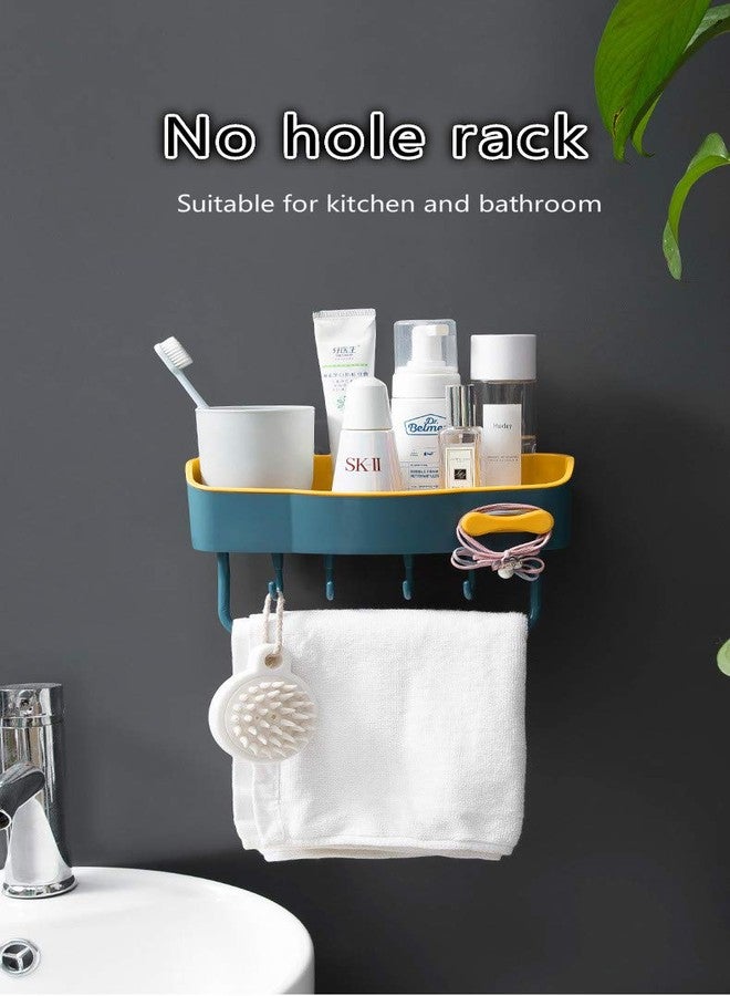 HOME CUBE 2 Pc Plastic Multipurpose Kitchen Bathroom Shelf Wall Holder Storage Rack Bathroom Rack Refrigerator Broadside Storage Box Strong Magic Sticker with 4 Hook - Random Color - Image 5